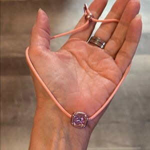 Swarovski Dulcis necklace cushion cut pink
